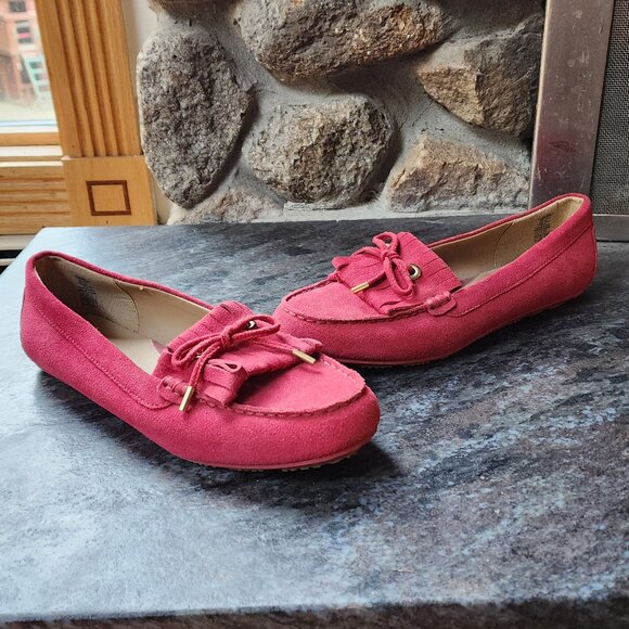Lands' End Red Suede Loafers Size 8.5B - Picture 4 of 15